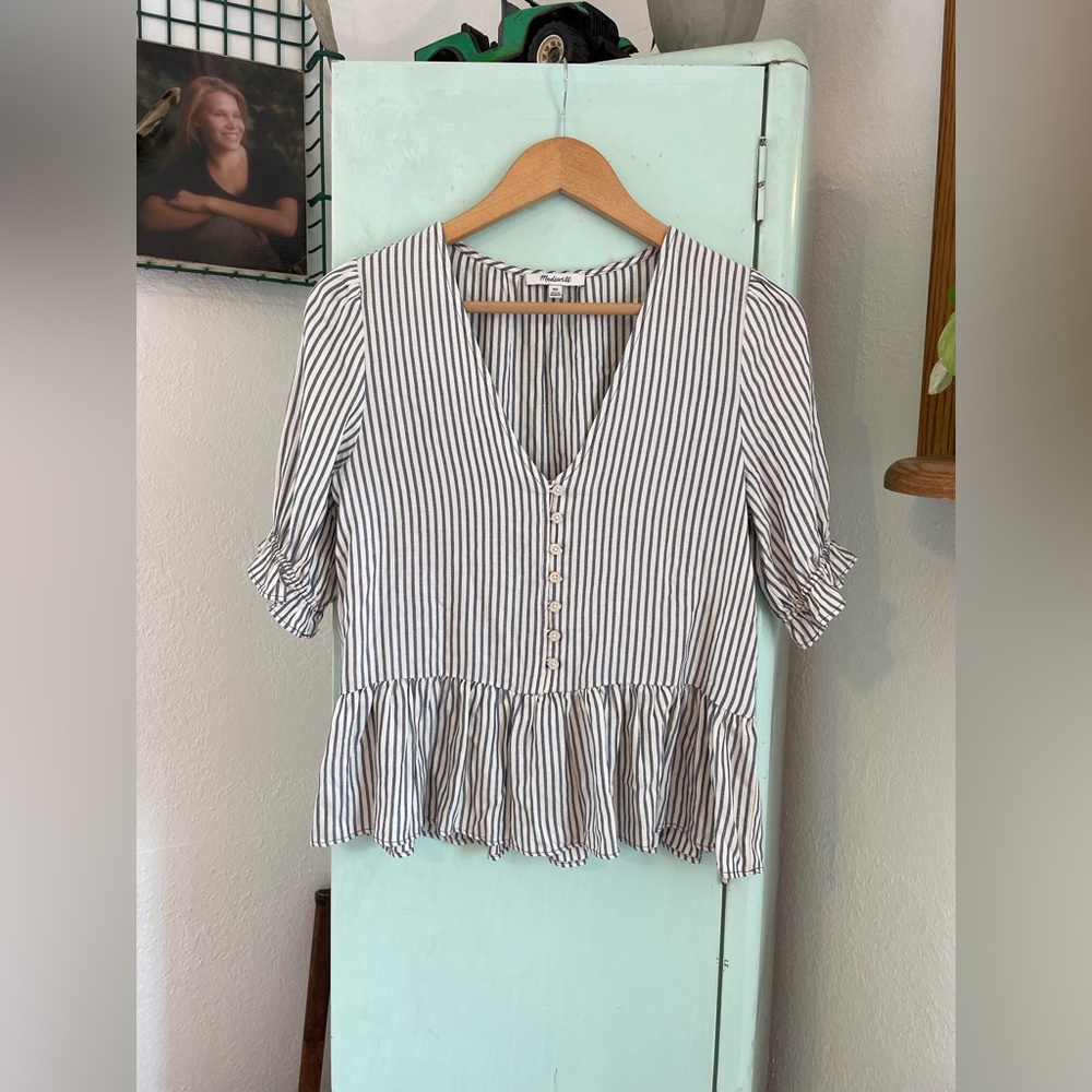 Madewell Blouse, Size XXS, Striped